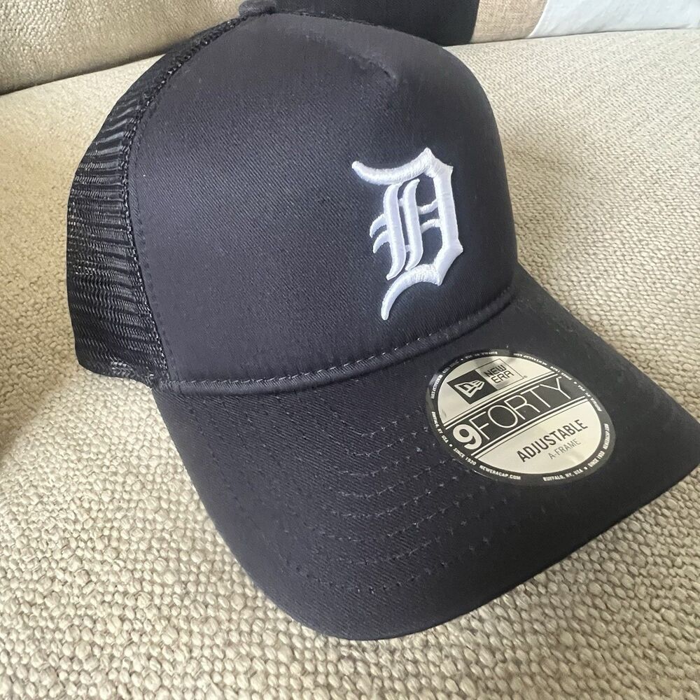New Era Detroit Tigers Navy 9Forty A-Frame SnapBack Trucker Baseball Hat New
